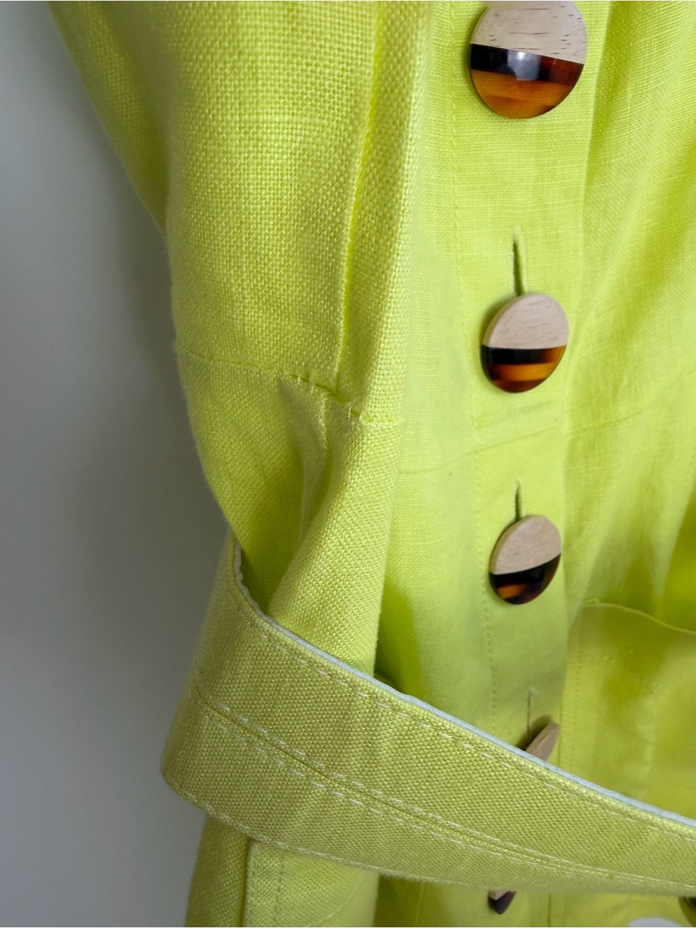 Nicholas Button Double Strap Dress Fluorescent Lime Size 6 - Picture 9 of 14